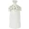 12" White Floral Narrow Opening Ceramic Decorative Vase